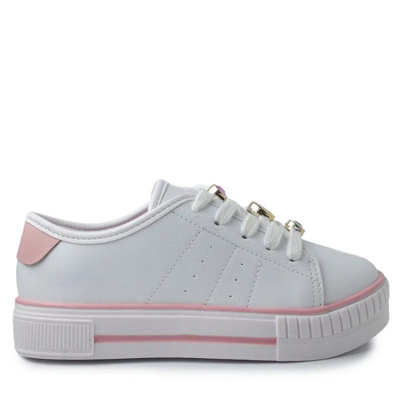 Tênis Infantil Molekinha Feminino 2565.113 9569 NP BCO/ROSA 33