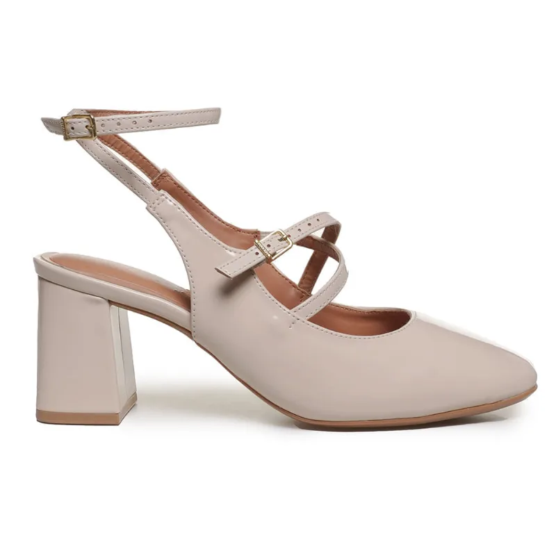 Sapato Vizzano Salto Grosso Off White Feminino Off White - 33
