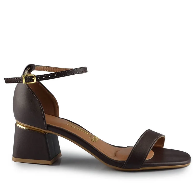 Sandália Vizzano Feminina Salto Bloco 6428.104 7286 PELICA CACAU 34