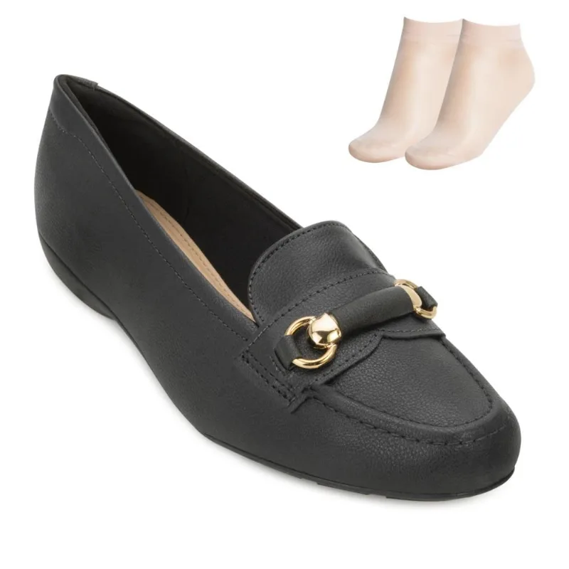 Sapato Modare Ultraconforto e Meia MD25-70161 36 / Preto/Dourado
