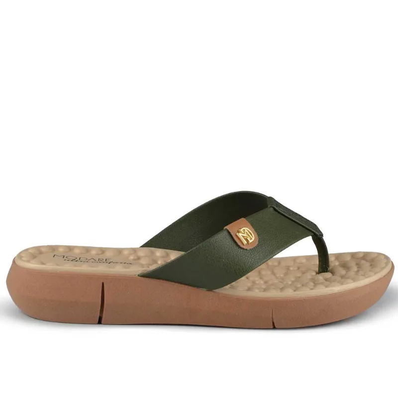Sandália Papete Modare Feminina TM 7142.106 21793 FL OLIVA/CAMEL 35