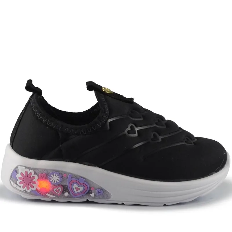 Tênis Infantil Molekinha Feminino Com Led 2731.409 29628 GASPEA PRETO 22