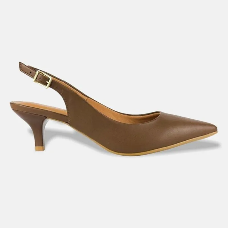 Sapato Scarpin Vizzano Slingback Salto Fino Pelica - 1122.806.7286 35 / Marrom Café