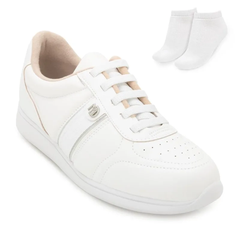 Tênis Casual Modare e Meia MD25-73582 36 / Branco/Prata