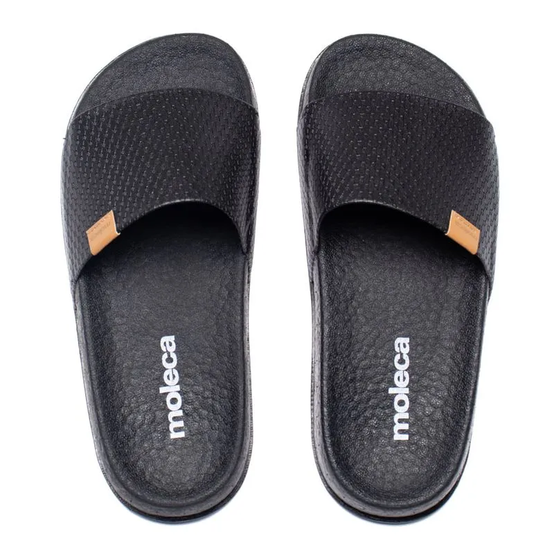 Chinelo Slide Feminino Moleca Flatform Texturizado Preto - 34