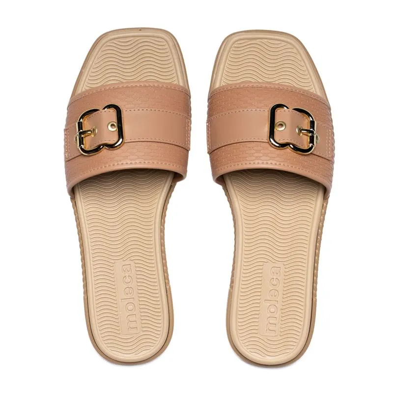 Rasteira Feminina Moleca Tira única com Fivela Nude - 36