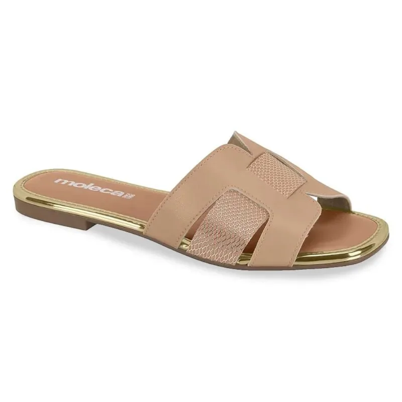 Rasteira Casual Moleca Elegante Feminina Nude 39