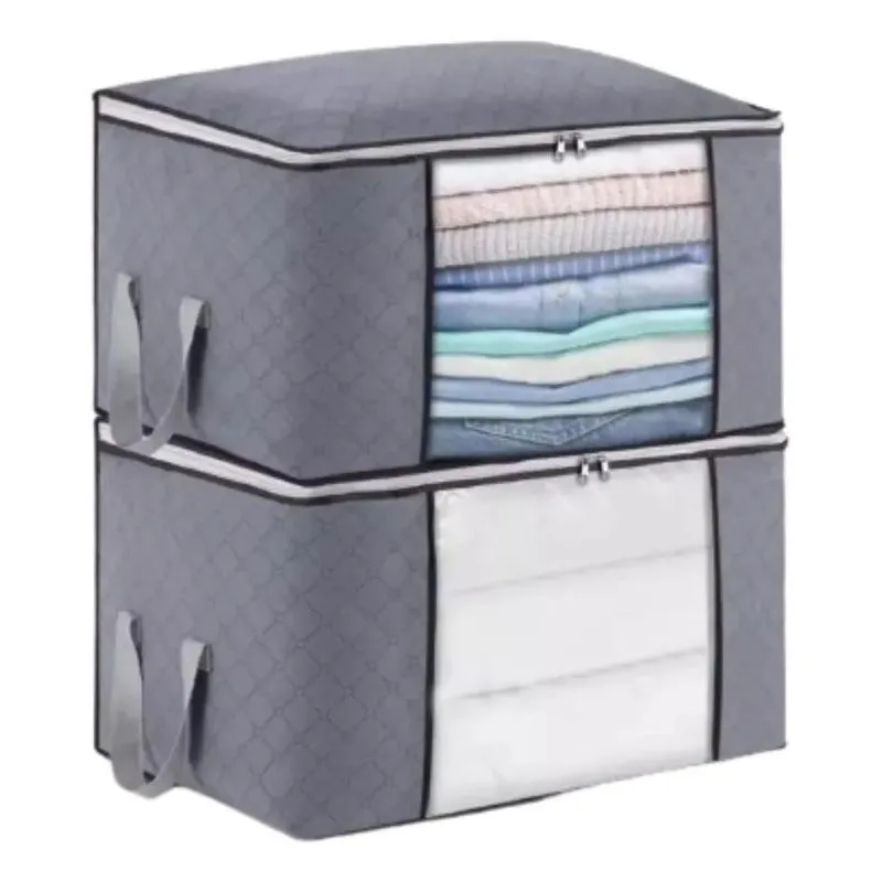 2 Sacos Organizador Multiuso Closet Armario Guard Cinza-escu
