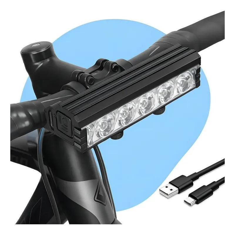 Farol 5 Leds Lanterna Bicicleta Alumínio Barra Bike Led Pote