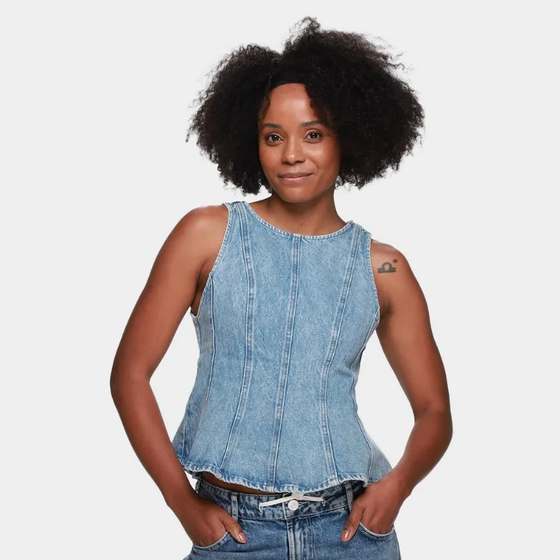 Regata Jeans Colcci Feminina - Feminino - Azul
