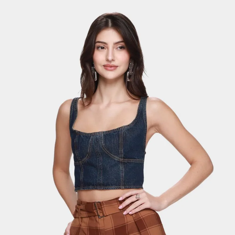 Top Jeans Colcci Casual Feminino - Feminino - Azul
