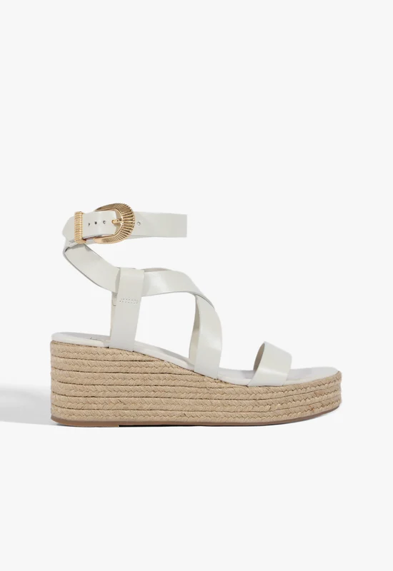 Harper Flatform Sandal 10.5 / White / Leather