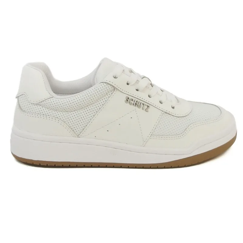 Tênis couro branco detalhe prata S 20672 0072 0001 schutz