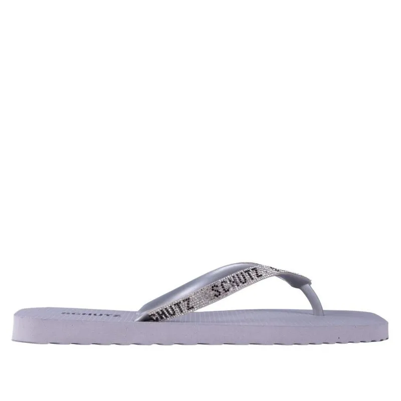 Chinelo Feminino Schutz Strass S22295001 Prata 37/38