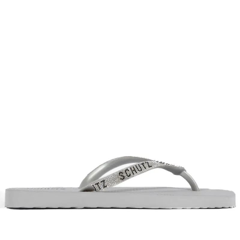 Chinelo Feminino Schutz S222960011 Prata 39/40