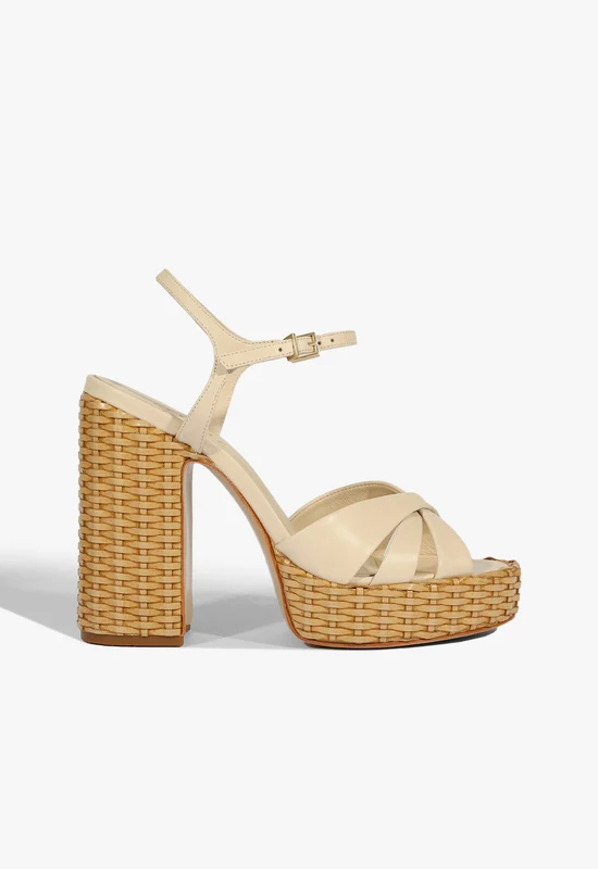 Keefa Straw Sandal 9 / Beige / Leather