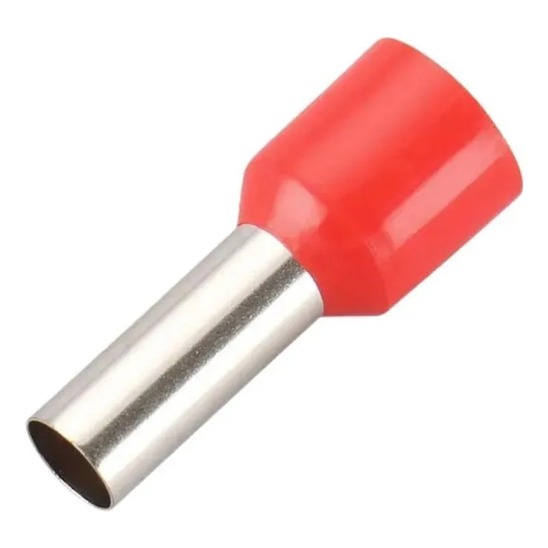 2x Terminal Tubular Ilhós Pré-isolado 10mm Vermelho - 100un
