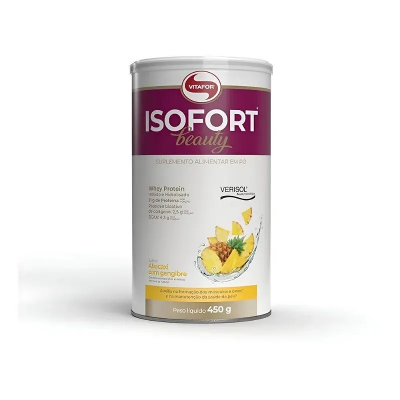 Suplemento Em Pó Vitafor Isofort Beauty Whey Protein Com Col