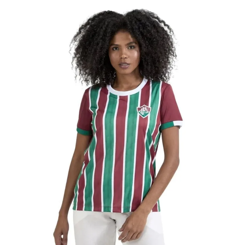 Camisa Braziline Fluminense Tratado Feminina G / Vermelho
