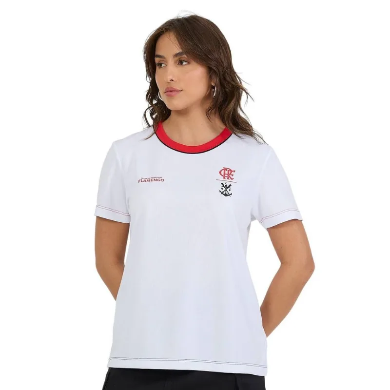 Camiseta Braziline Flamengo Chocar Feminina P / Branco