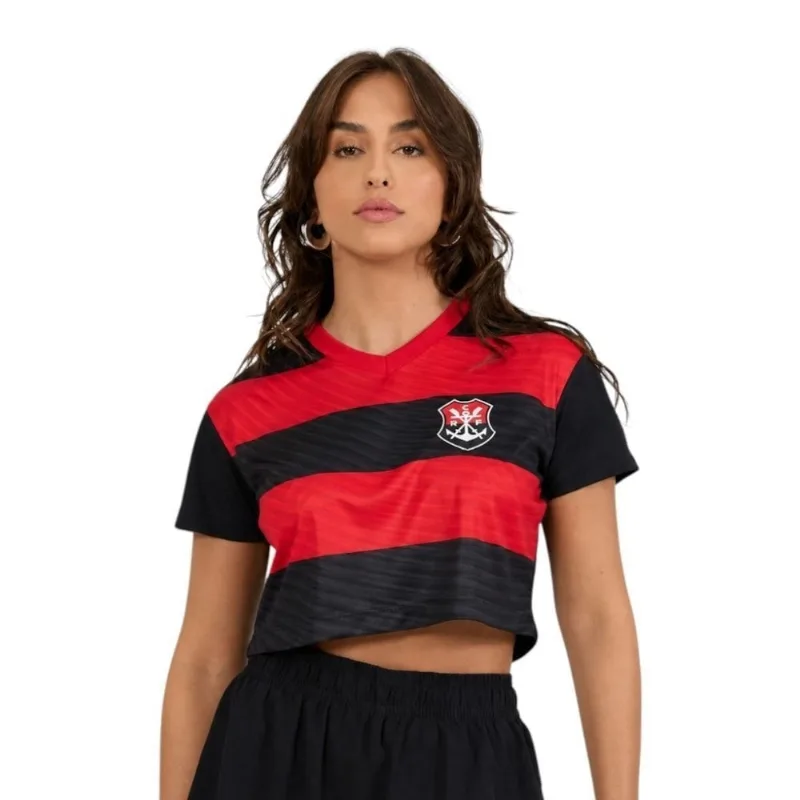 Cropped Braziline Flamengo Movimentar Feminino GG / Preto