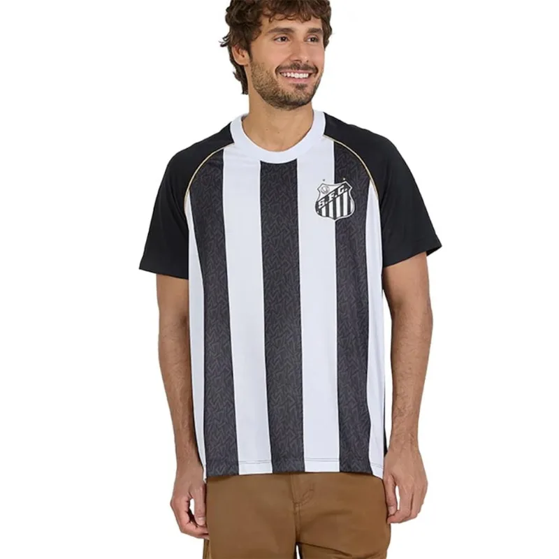Camisa Santos Mosaico Braziline Masculina G / Preto.