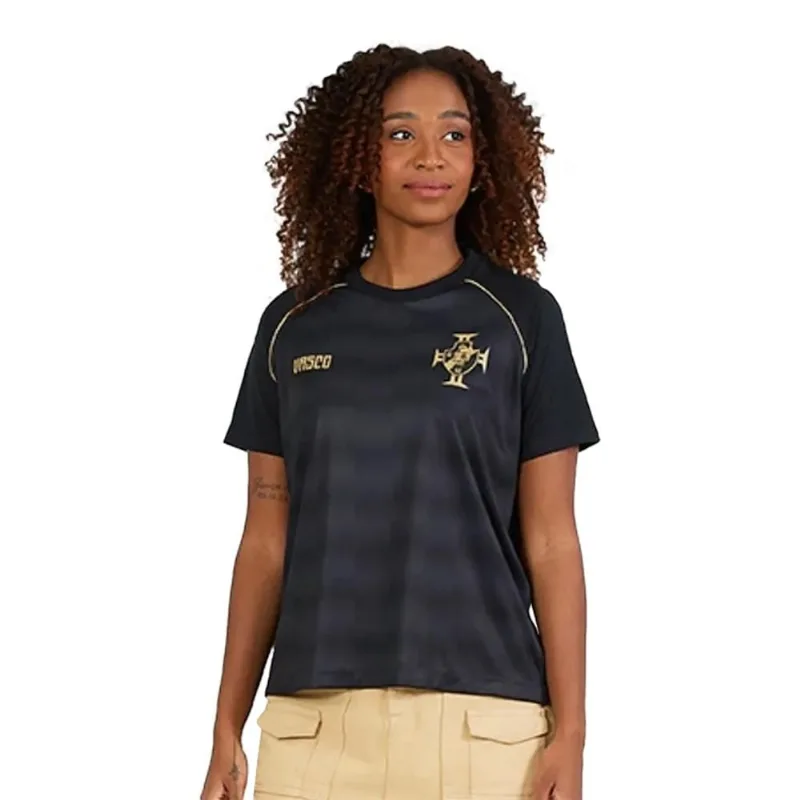 Camisa Vasco Mosaico Braziline Feminina P / Preto.
