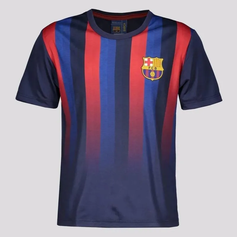 Camiseta de futebol infantil Braziline FC Barcelona Stamina Azul Camisa Infantil de Futebol Stamina Braziline Azul - 8 ANOS