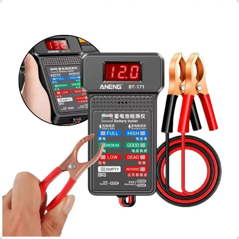 Testador Medidor Teste De Bateria Alternador 12v Automotivo