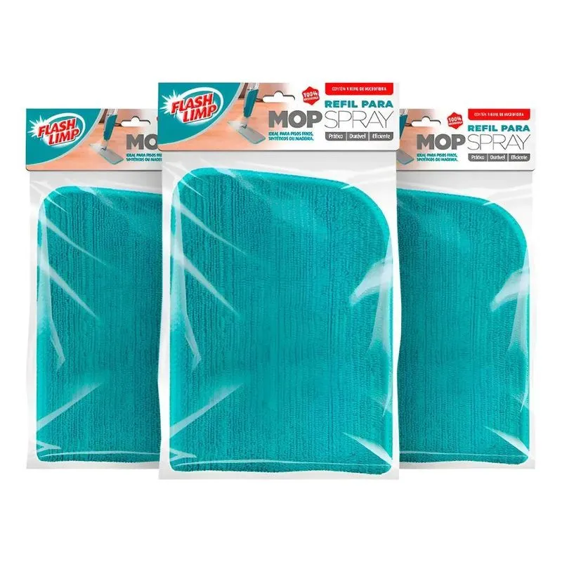 Refil Mop Spray Fash Limp - 3 Unidades