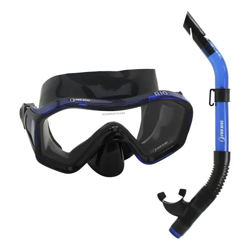 Kit Rio Fun Dive - Mascara E Snorkel - Mergulho E Preto/azu