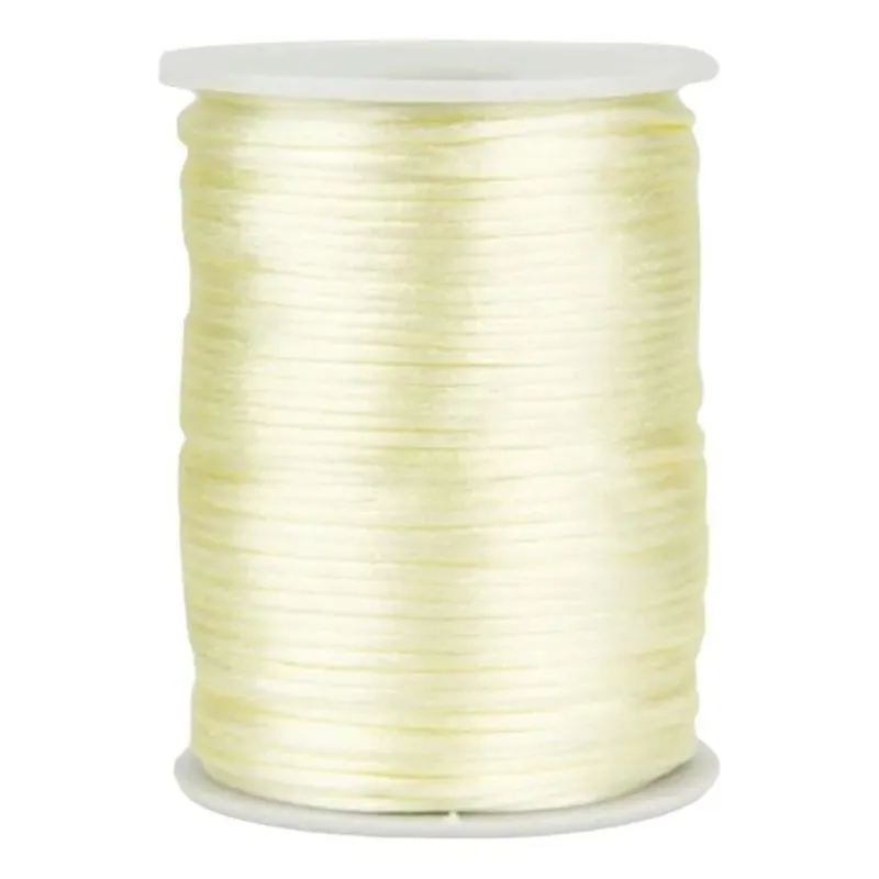 Fio Cordão Cetim Seda Rabo Rato 1mm 10m - Vari Off White