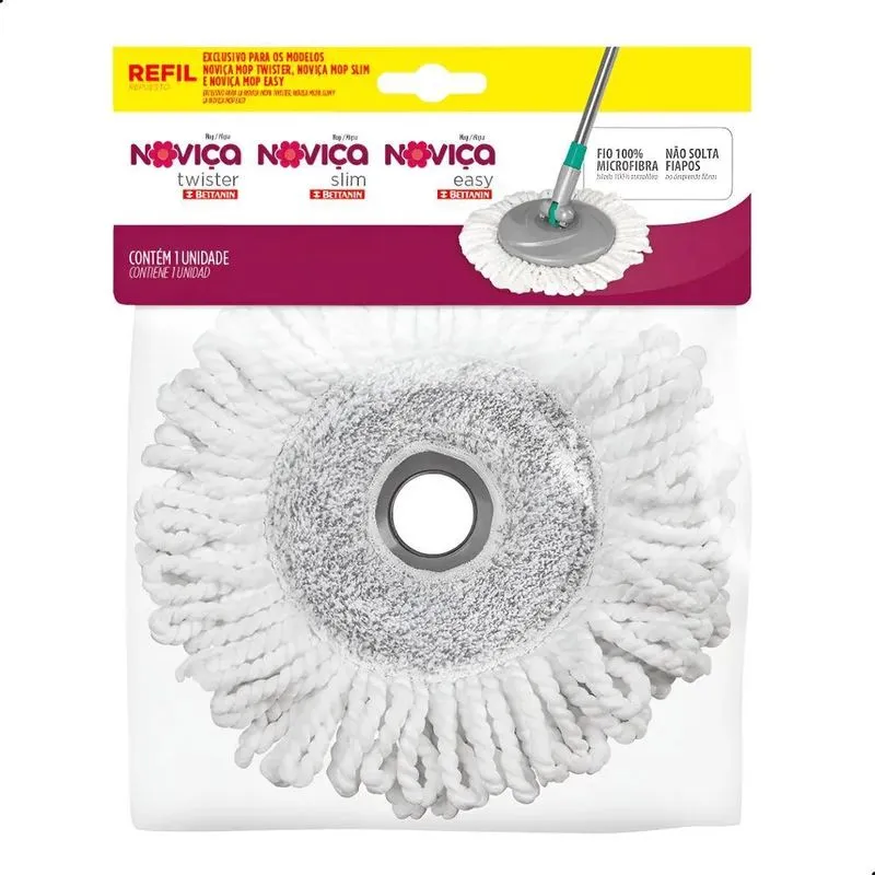 Refil Para Mop Twister Microfibra Noviça Bettanin Cor Branco
