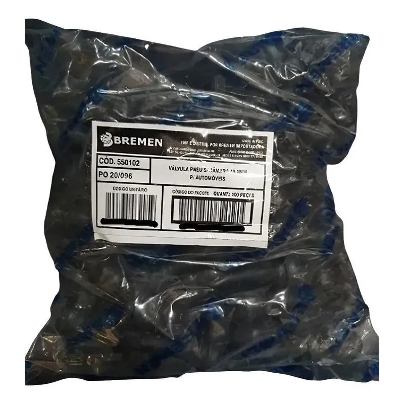 3x Bico Válvula Tr-414 Pneu S/ Câmara 100 Peças - Bremen