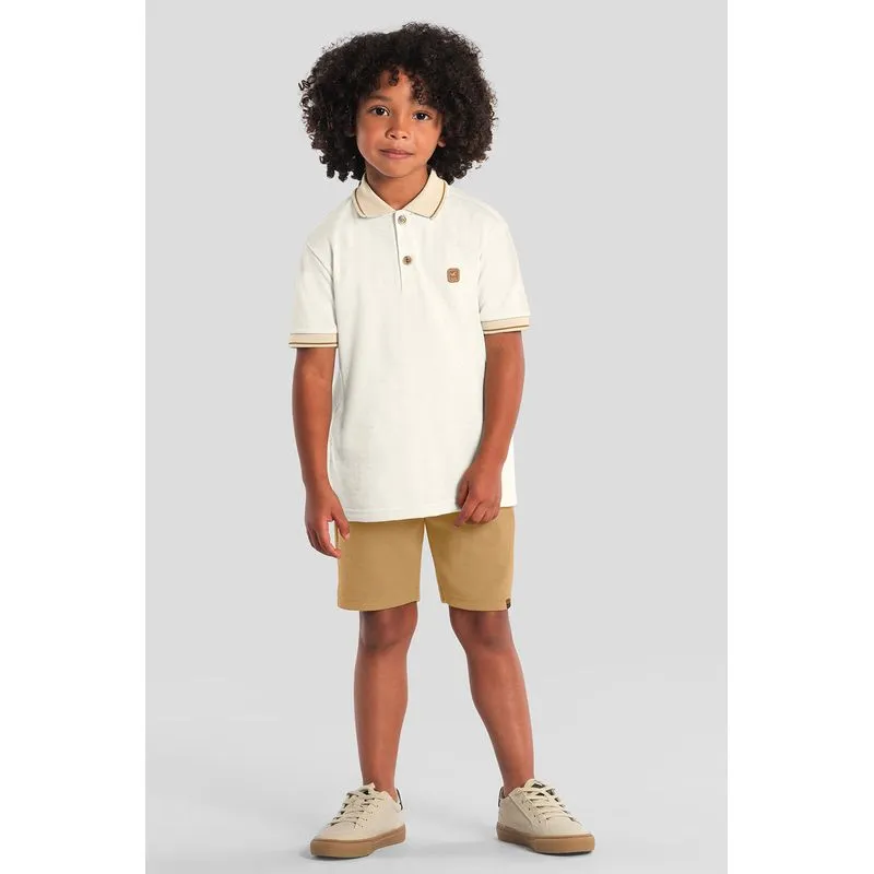Camisa polo infantil menino em piquet linho Mundi - 3