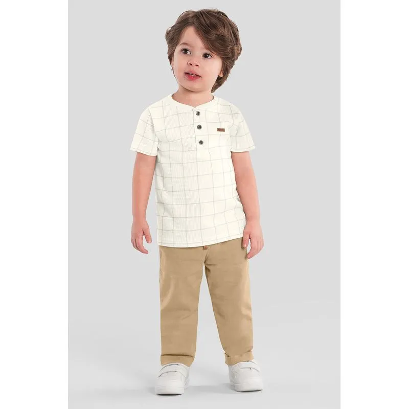 Camiseta infantil menino quadriculada Mundi - 8