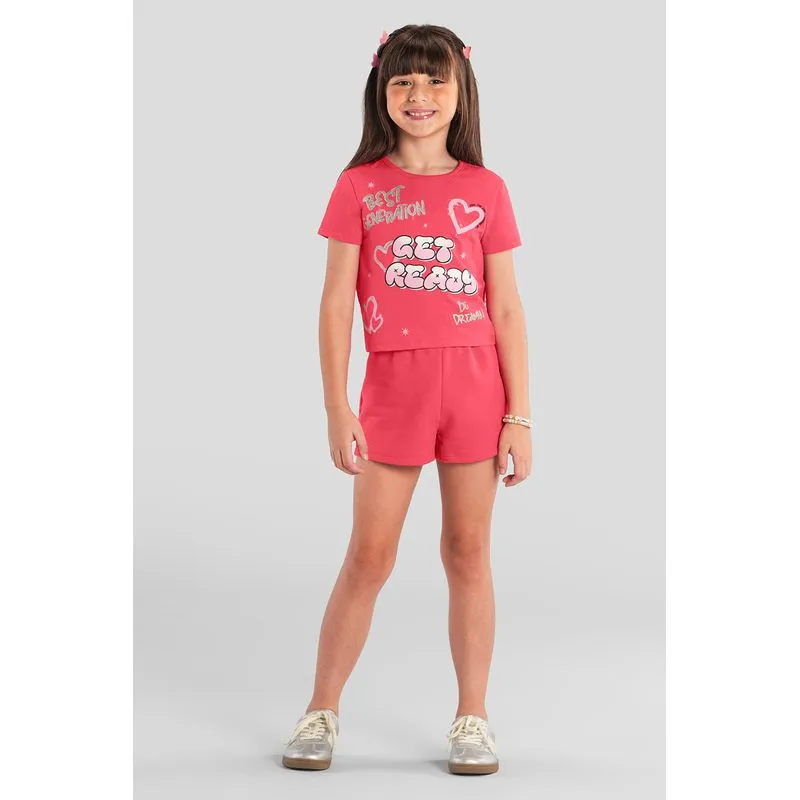 Conjunto infantil menina de corações Brandili - 14