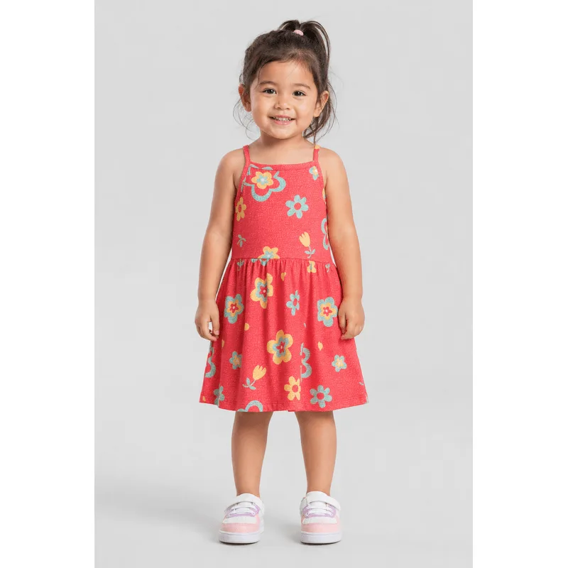 Vestido infantil menina de flores Brandili - 6