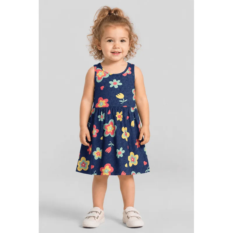 Vestido infantil menina florido Brandili - 1