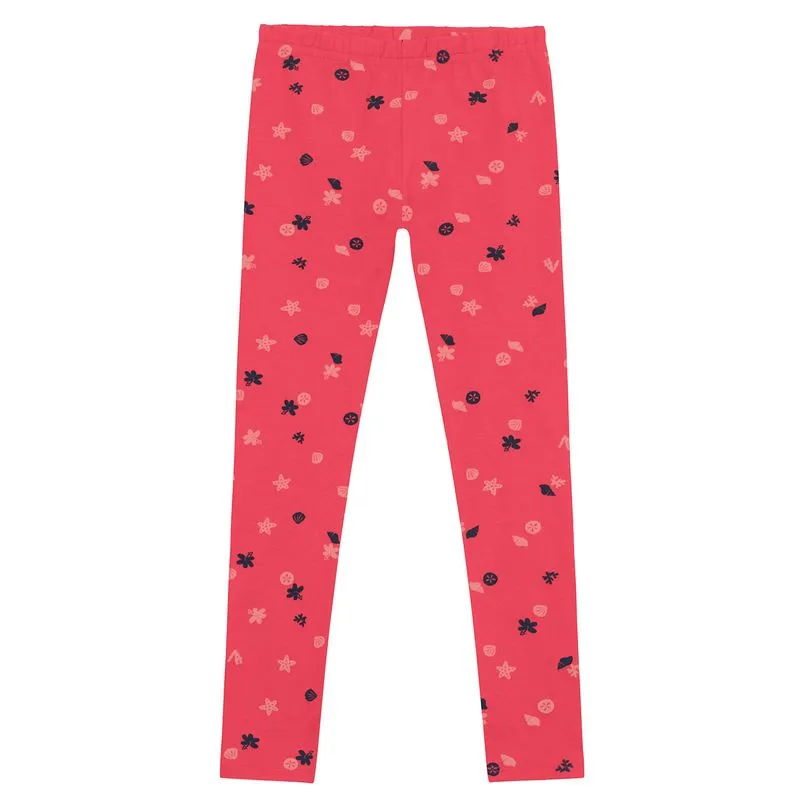 Calça legging infantil menina em cotton com estampa de estrelas e flores Brandili - 10