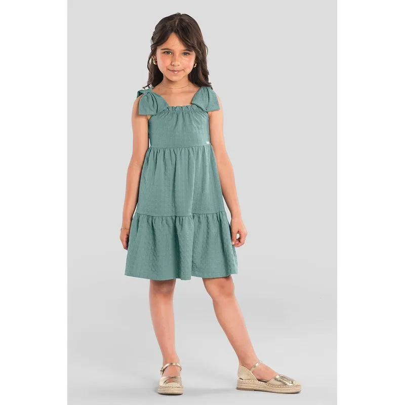 Vestido infantil menina com laço Mundi - 8