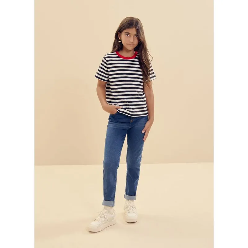 Camiseta infantil unissex com listras collab Essendi e Brandili - 8