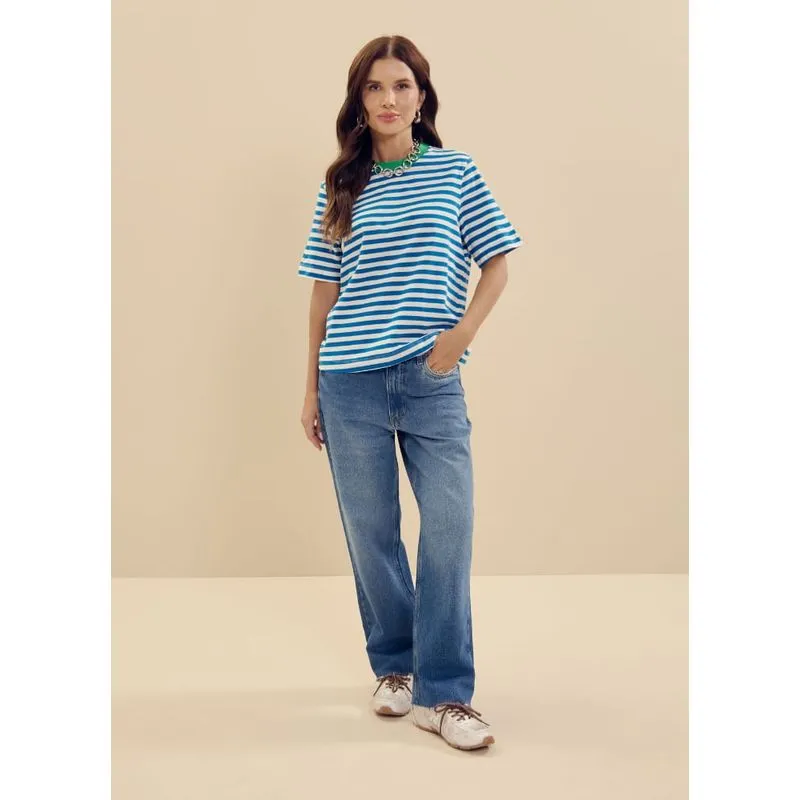 Blusa feminina com listras collab Essendi e Brandili - P