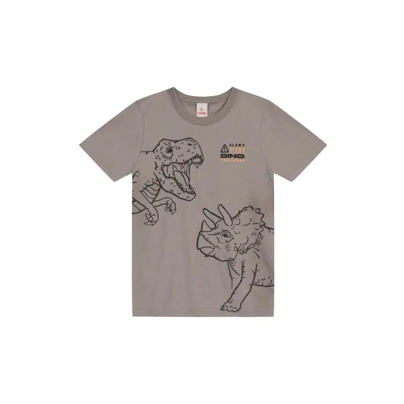 Camiseta infantil menino de dinossauro em puff Brandili - 6