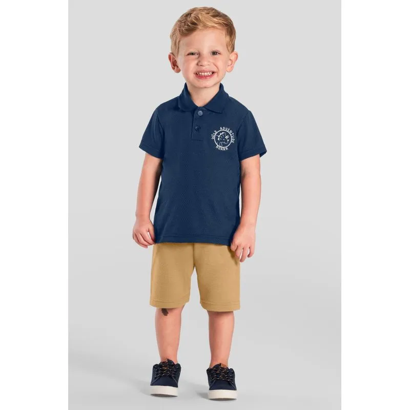 Camisa polo infantil menino com bordado Brandili - 8