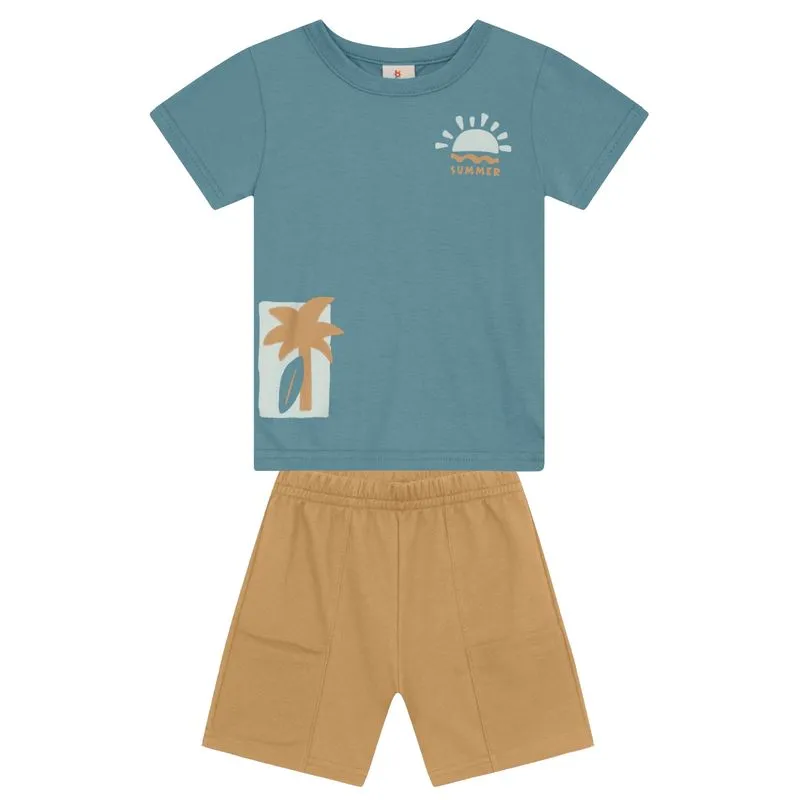 Conjunto infantil menino estampa tropical Brandili - 10