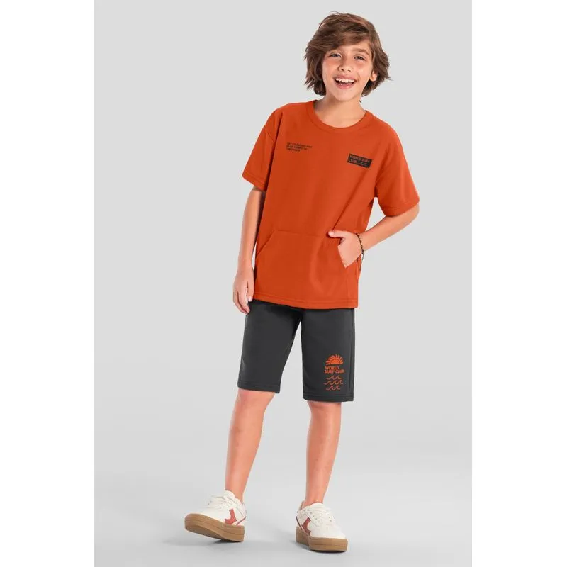 Conjunto infantil menino oversized tropical Brandili - 10