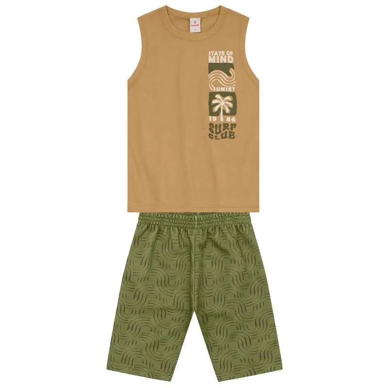 Conjunto infantil menino tropical em puff Brandili - 8