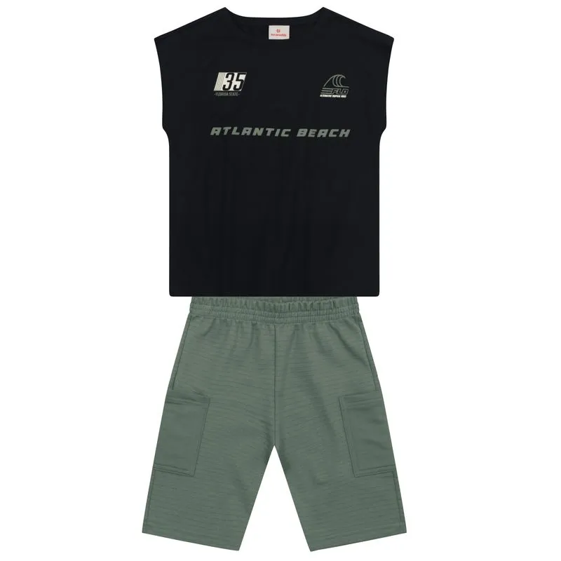 Conjunto infantil menino tropical em puff Brandili - 4