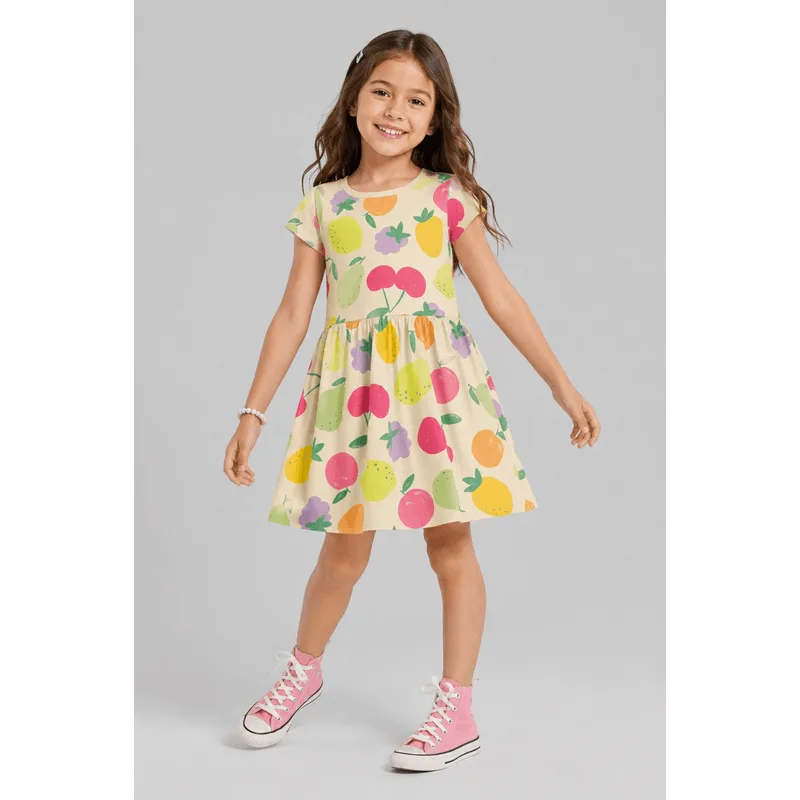 Vestido infantil menina frutinhas Brandili - 6